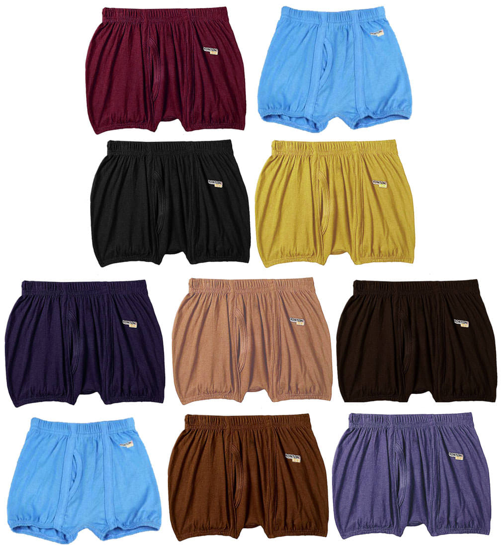     			Rupa Frontline Macro Cotton Multicolour Inner Elastic Drawers/Underwear for Kids/Boys - Pack of 10