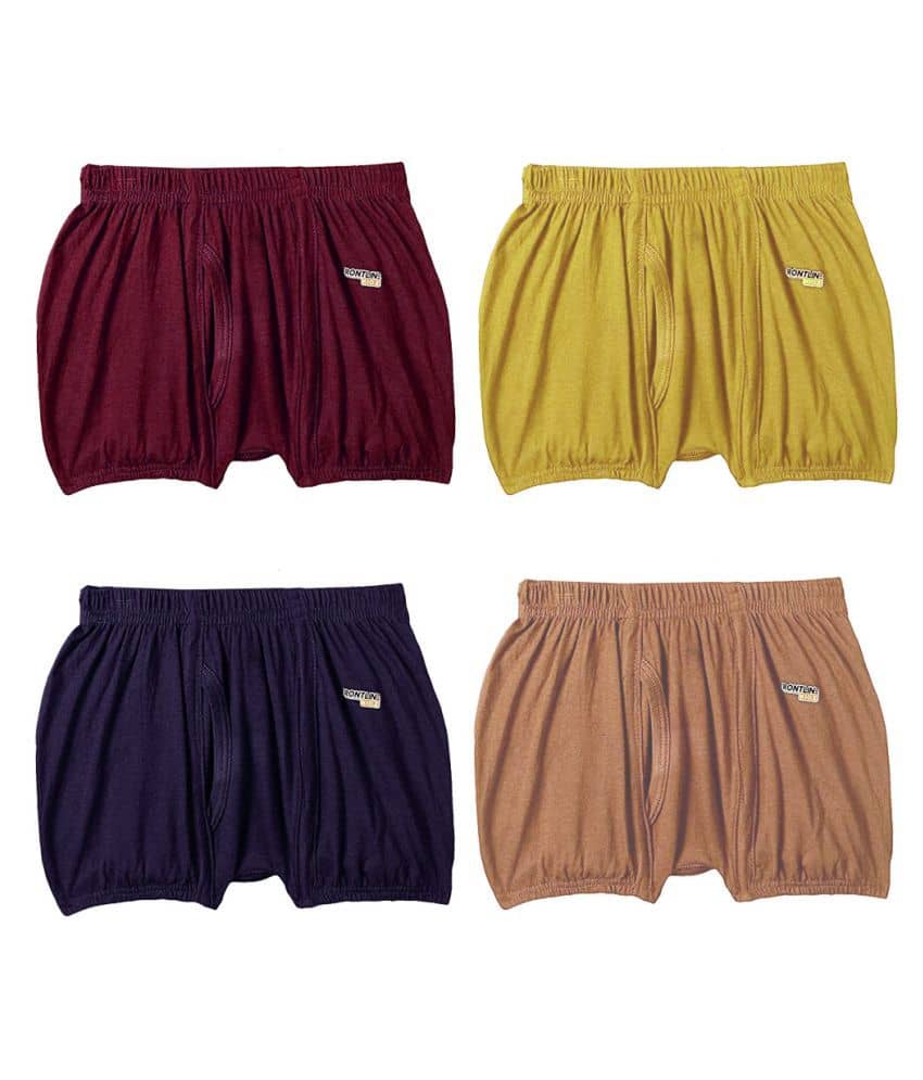 Rupa Frontline Macro Cotton Multicolour Inner Elastic Drawers/Underwear for Kids/Boys - Pack of 4 - Nightwear & Loungewear | Buy online on ZillyBuy
