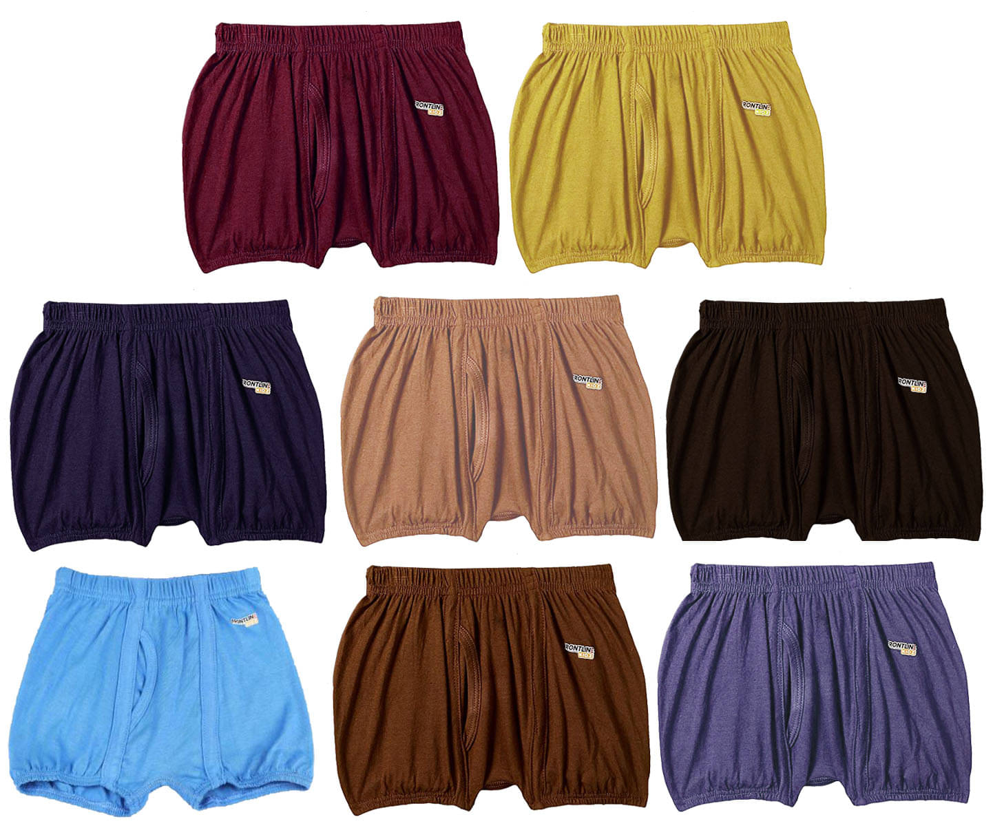Rupa Frontline Macro Cotton Multicolour Inner Elastic Drawers/Underwear for Kids/Boys - Pack of 8 Rupa Frontline Macro Cotton Multicolour Inner Elastic Drawers/Underwear for Kids/Boys - Pack of 8