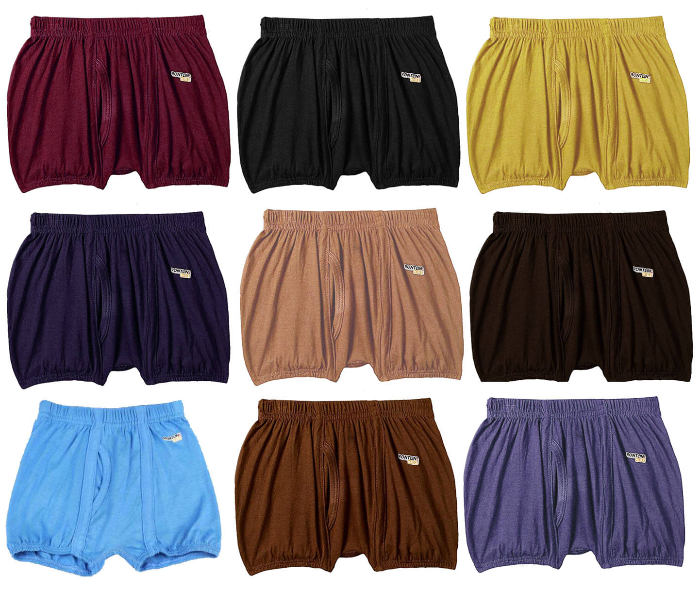 Rupa Frontline Macro Cotton Multicolour Inner Elastic Drawers/Underwear for Kids/Boys - Pack of 9 Rupa Frontline Macro Cotton Multicolour Inner Elastic Drawers/Underwear for Kids/Boys - Pack of 9