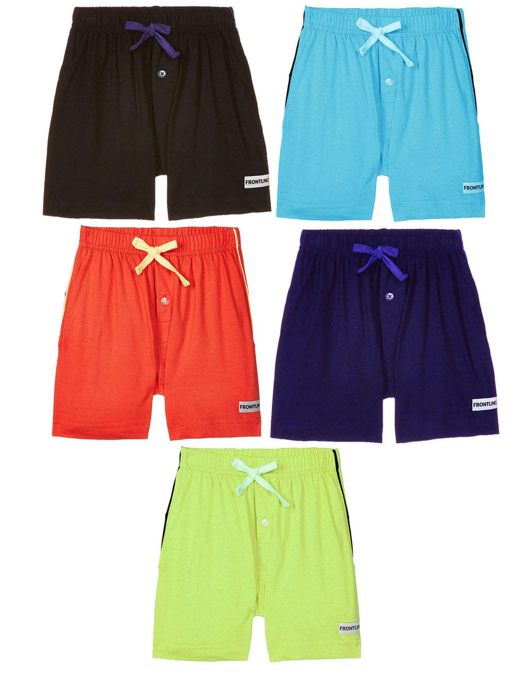 Rupa Frontline Ninja Cotton Plain Multicolour Pocket Boxer Outer Wear for Kids/Boys - Pack of 5 Rupa Frontline Ninja Cotton Plain Multicolour Pocket Boxer Outer Wear for Kids/Boys - Pack of 5