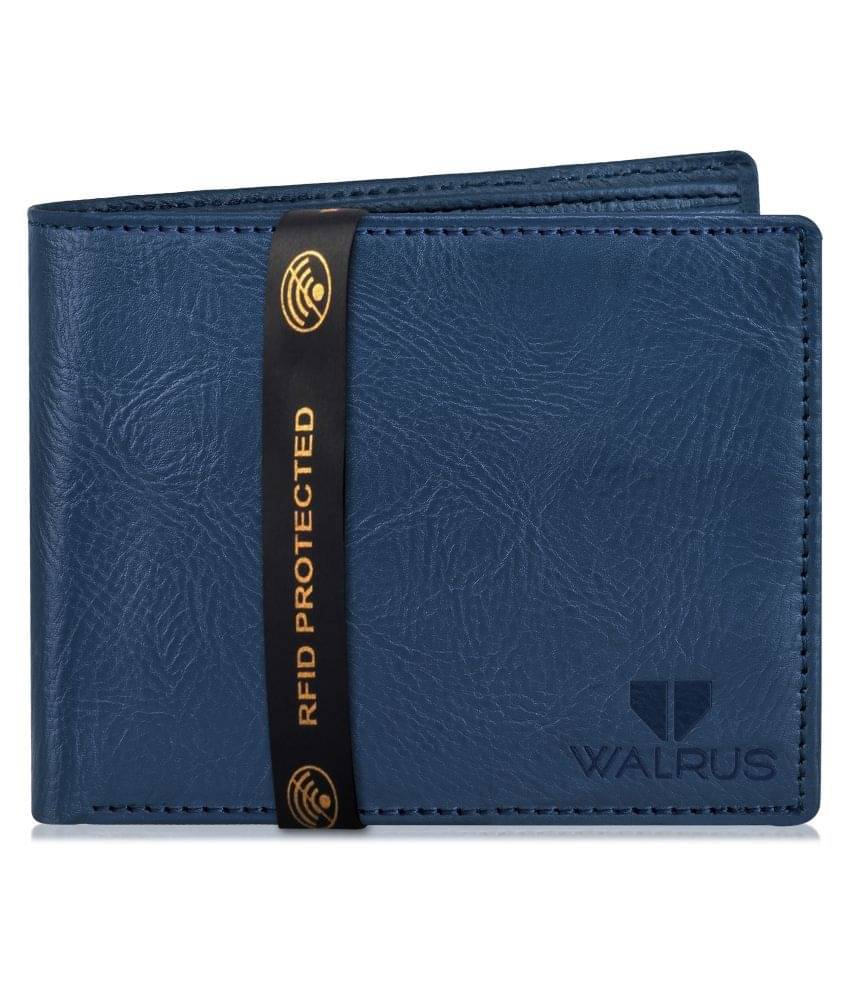     			Walrus Faux Leather Blue Casual Regular Wallet