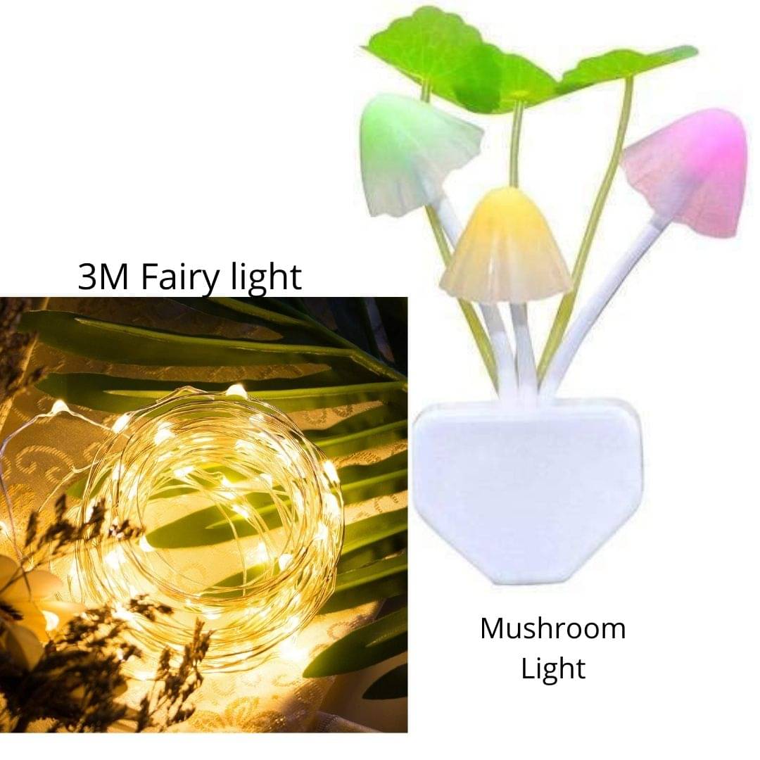 thriftkart Mushroom LIGHT and 3Mtr fairy String Lights thriftkart Mushroom LIGHT and 3Mtr fairy String Lights