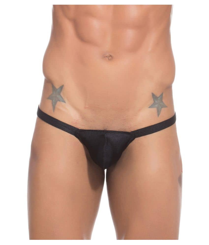 Bruchi Club Pack of 1 Lycra Thongs For Men's ( Black )