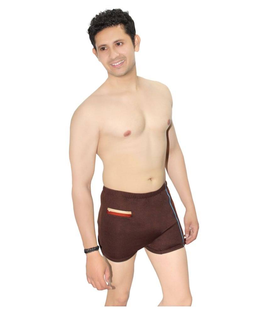 Goodluck Brown Polyester Swimsuit Goodluck Brown Polyester Swimsuit