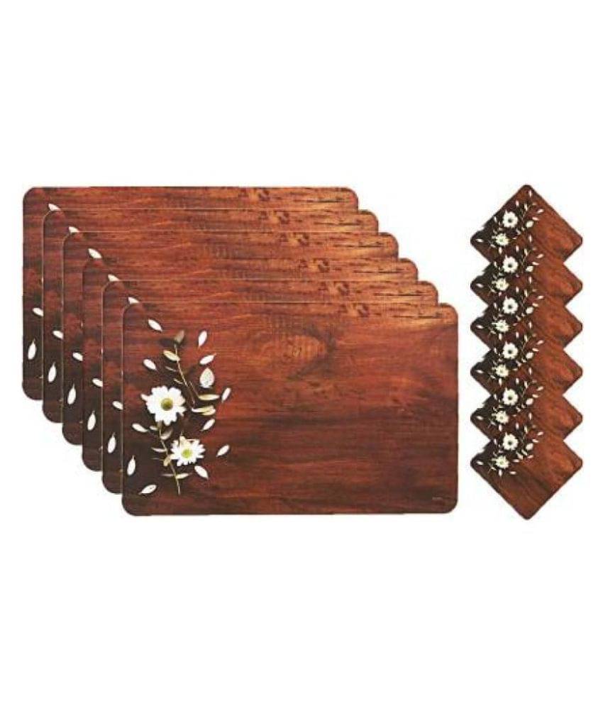     			Revexo Set of 6 PVC Table Mats & Coasters