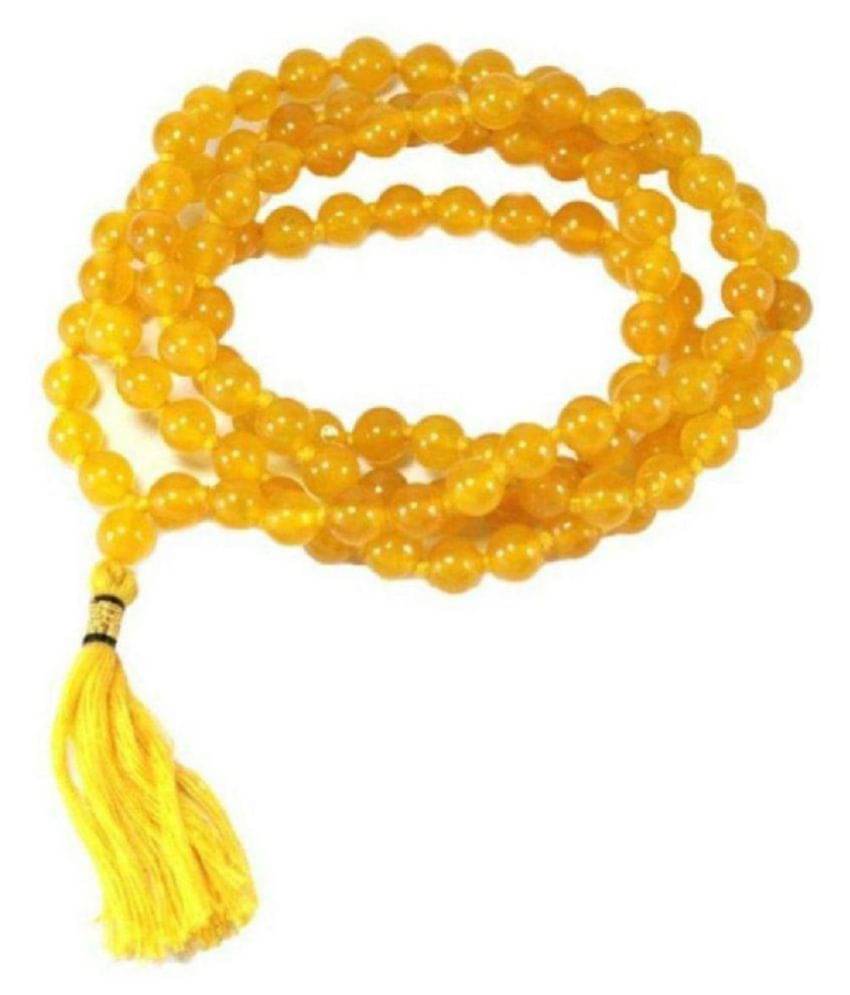 ShivaRatna Yellow Hakik (Agate) Stone Mala 108+1 - 35 cm Length ShivaRatna Yellow Hakik (Agate) Stone Mala 108+1 - 35 cm Length