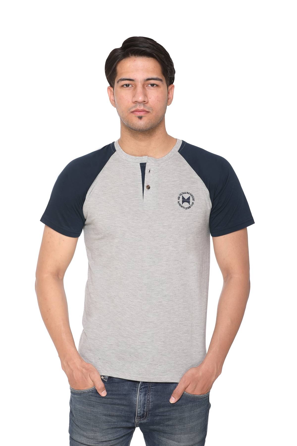 HVBK Pack of 1 Cotton Blend Regular Fit Men's T-Shirt ( Blue )     			HVBK Pack of 1 Cotton Blend Regular Fit Men's T-Shirt ( Blue )