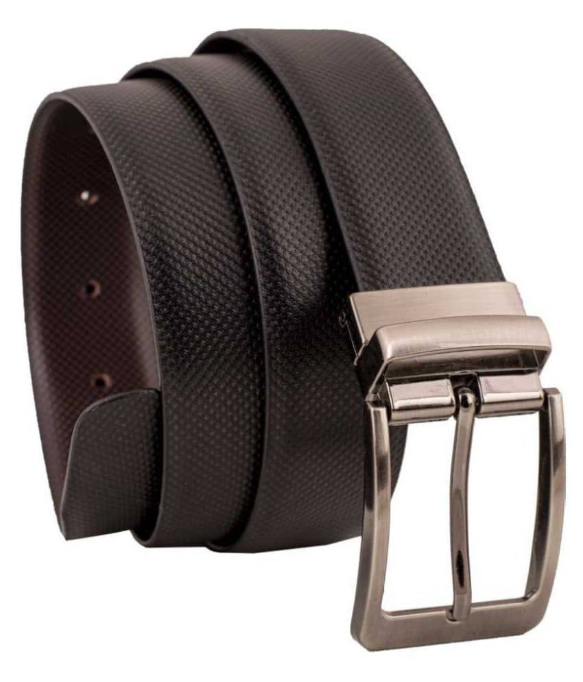 RUNSI INTERNATIONAL Black Faux Leather Formal Belt