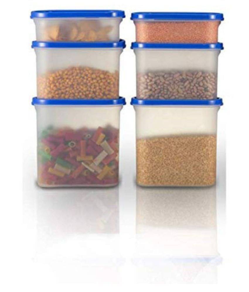     			Analog Kitchenware Dal/Pulse/Grocery Polyproplene Navy Blue Food Container ( Set of 6 )