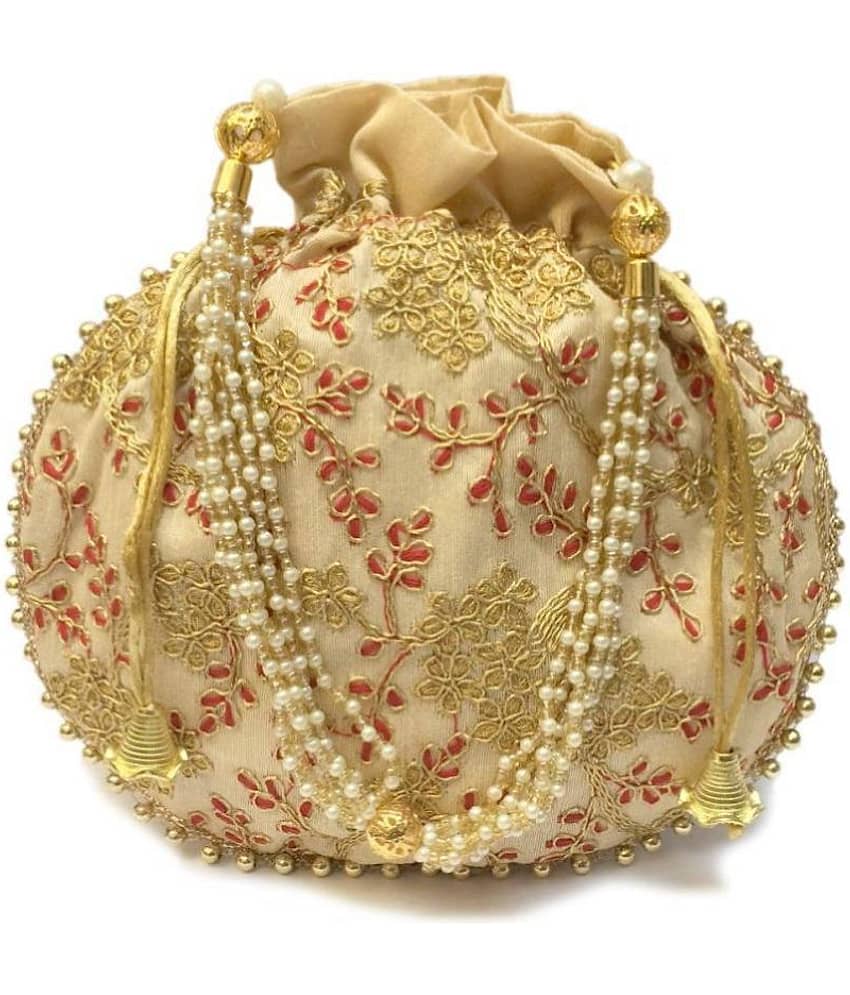 Bulbul Gold Silk Potli - Handbags | Buy online on ZillyBuy