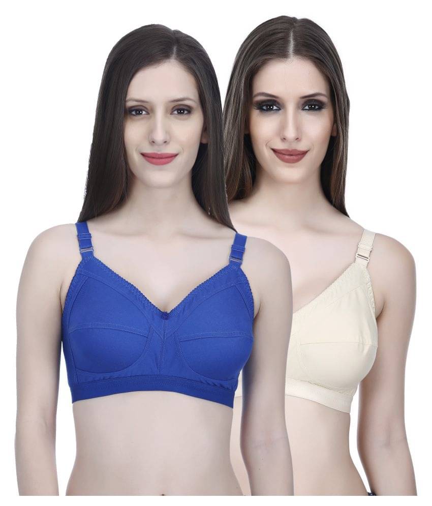 Elina Pack of 2 Cotton Non Padded Women's T-Shirt Bra ( Multi Color ) Elina Pack of 2 Cotton Non Padded Women's T-Shirt Bra ( Multi Color )