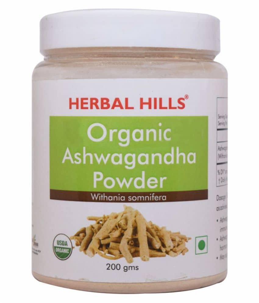 Herbal Hills Organic Ashwagandha Powder 200 gm Pack of 4