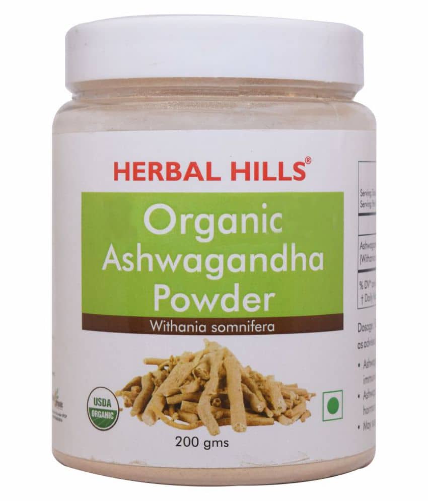 Herbal Hills Organic Ashwagandha Powder 200 gm Pack of 2