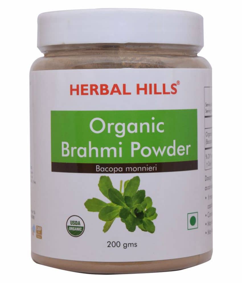 Herbal Hills Organic Brahmi Powder 200 gm Pack of 4