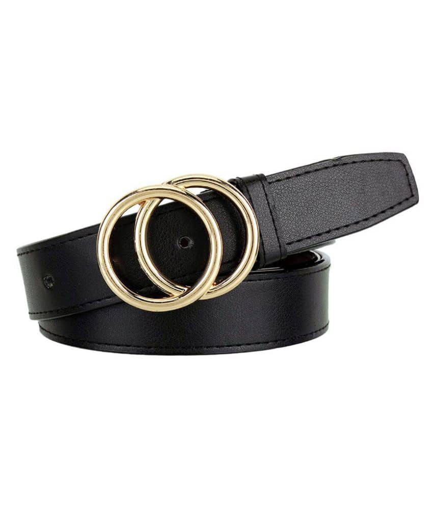 SUNSHOPPING Black PU Casual Belt