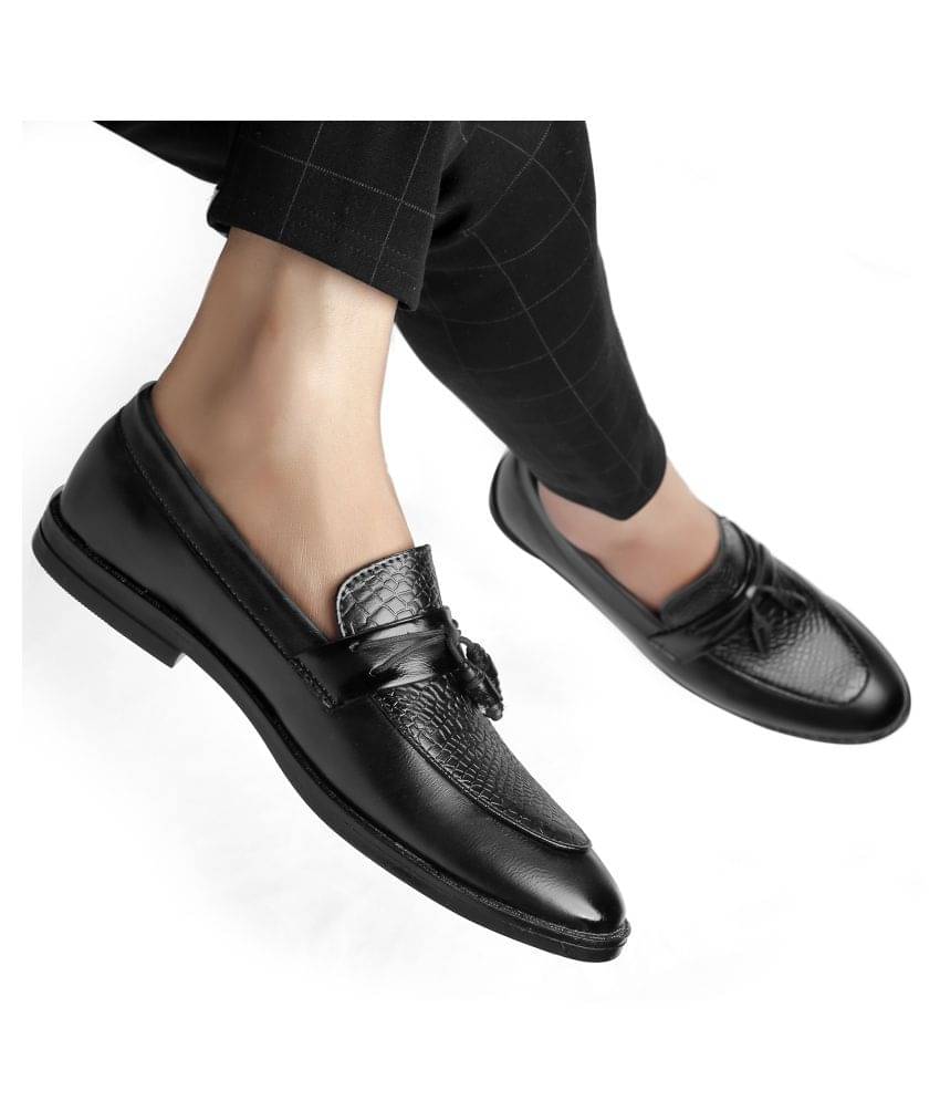     			YUVRATO BAXI Tassel Artificial Leather Black Formal Shoes
