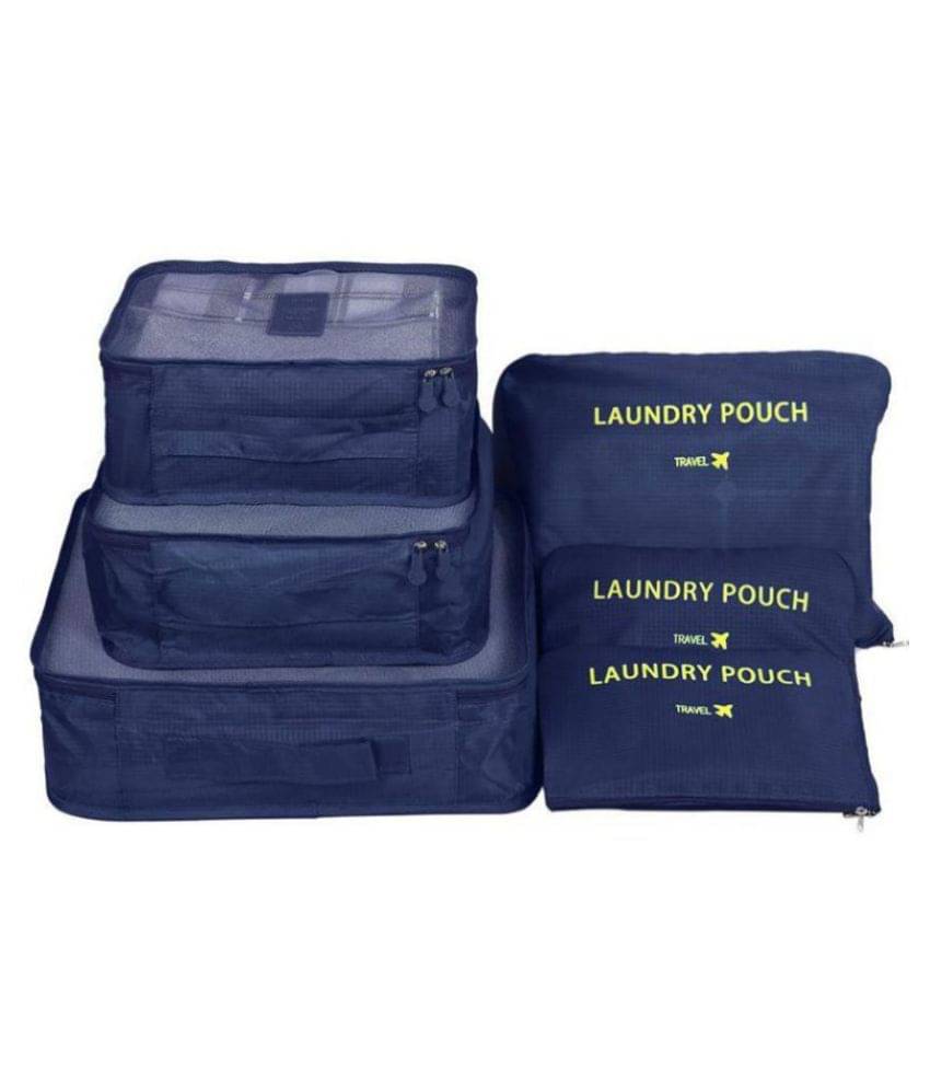     			House Of Quirk Blue 6Pcs/1Set Travel Luggage Storage Bag