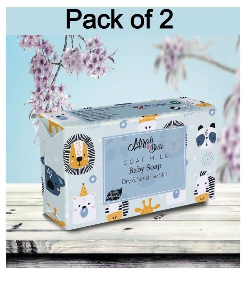 Mirah Belle - Organic Goat Milk Baby Soap 125gm(pack of 2) - For Sensitive & Baby Skin- Handmade Soap 250gm