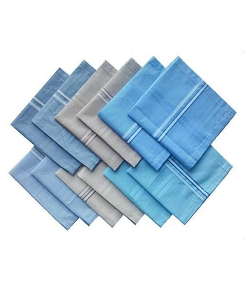 N G PRODUCTS Men and Boys Premium Cotton Handkerchief Set of 12 PCs_size: 44×44 cm (Multicolor with Strips) - Jewellery Sets | Buy online on ZillyBuy