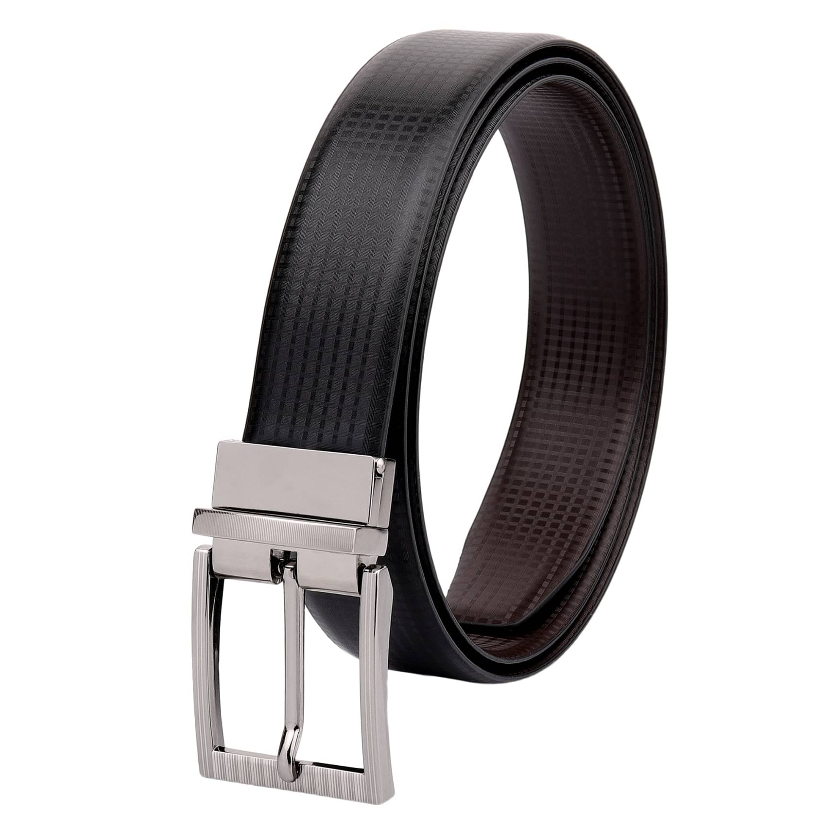     			Azibo Black PU Formal Belt