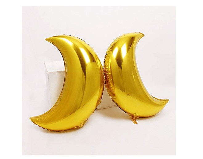     			Blooms Golden Moon Shaped foil Balloon