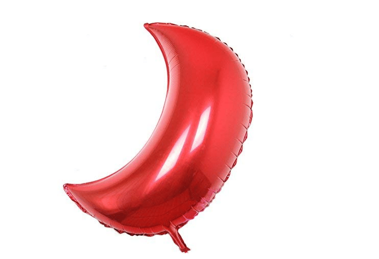    			Blooms Red Moon Shaped foil Balloon