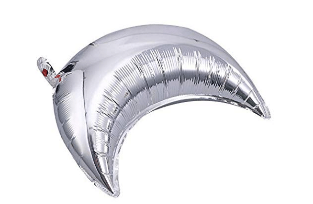     			Blooms silver Moon Shaped foil Balloon