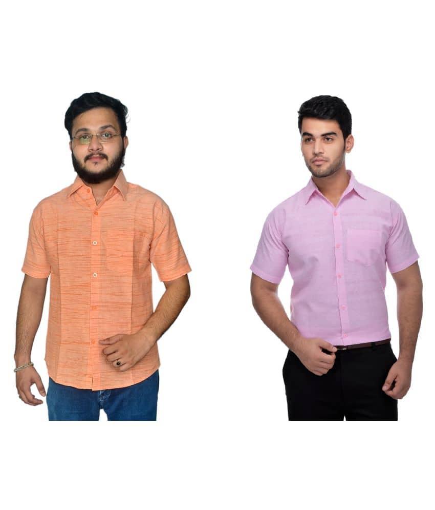 DESHBANDHU DBK Cotton Regular Fit Half Sleeves Men's Formal Shirt - Multi ( Pack of 2 )