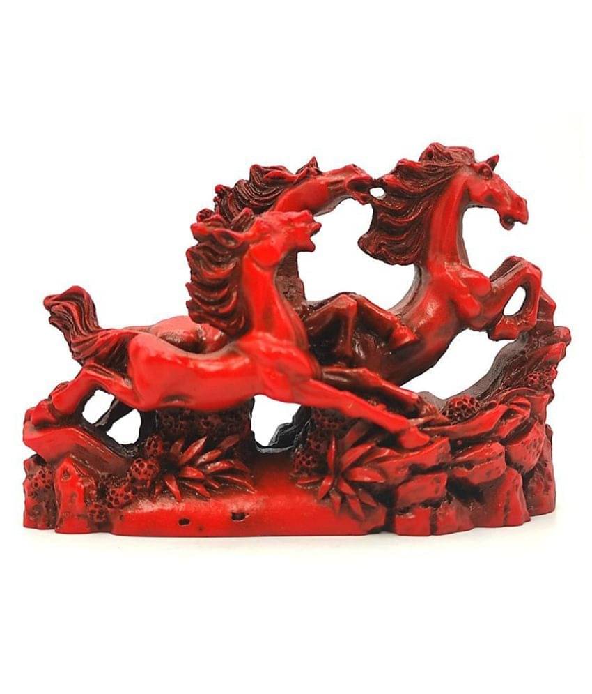     			Fengshui Vastu Three Running Red Horses for Victory, Positive Energy, Good Luck, Business Growth