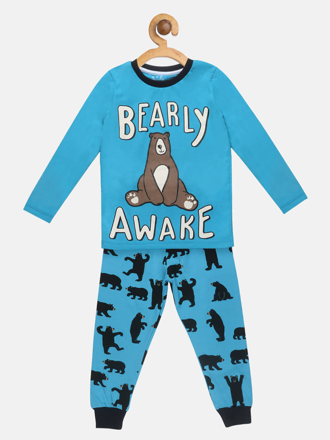 Lazy Shark Pack of 1 Boys Cotton Blend Nightsuit Set ( Turquoise ) - Nightwear & Loungewear | Buy online on ZillyBuy