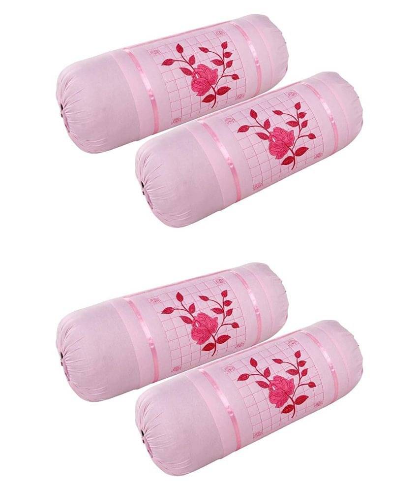     			MAHALUXMI COLLECTION Pack of 4 Pink Pillow Cover