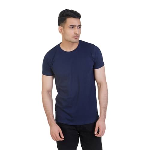 MEGHRAJ INDUSTRIES Cotton Navy Solids T-Shirt MEGHRAJ INDUSTRIES Cotton Navy Solids T-Shirt