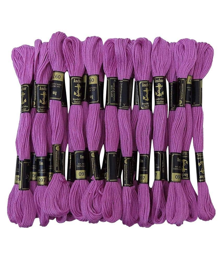 PRANSUNITA Anchor Stranded Cotton 6 Strand Cross-Stitch Hand Embroidery Stranded Cotton Craft Sewing Floss Thread, Pack of 10 - Stationery | Buy online on ZillyBuy