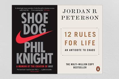     			Shoe Dog AND 12Rules For Life ( Combo Of 2 Books) (Paperback, Knight Phil, Peterson Jordan B. )