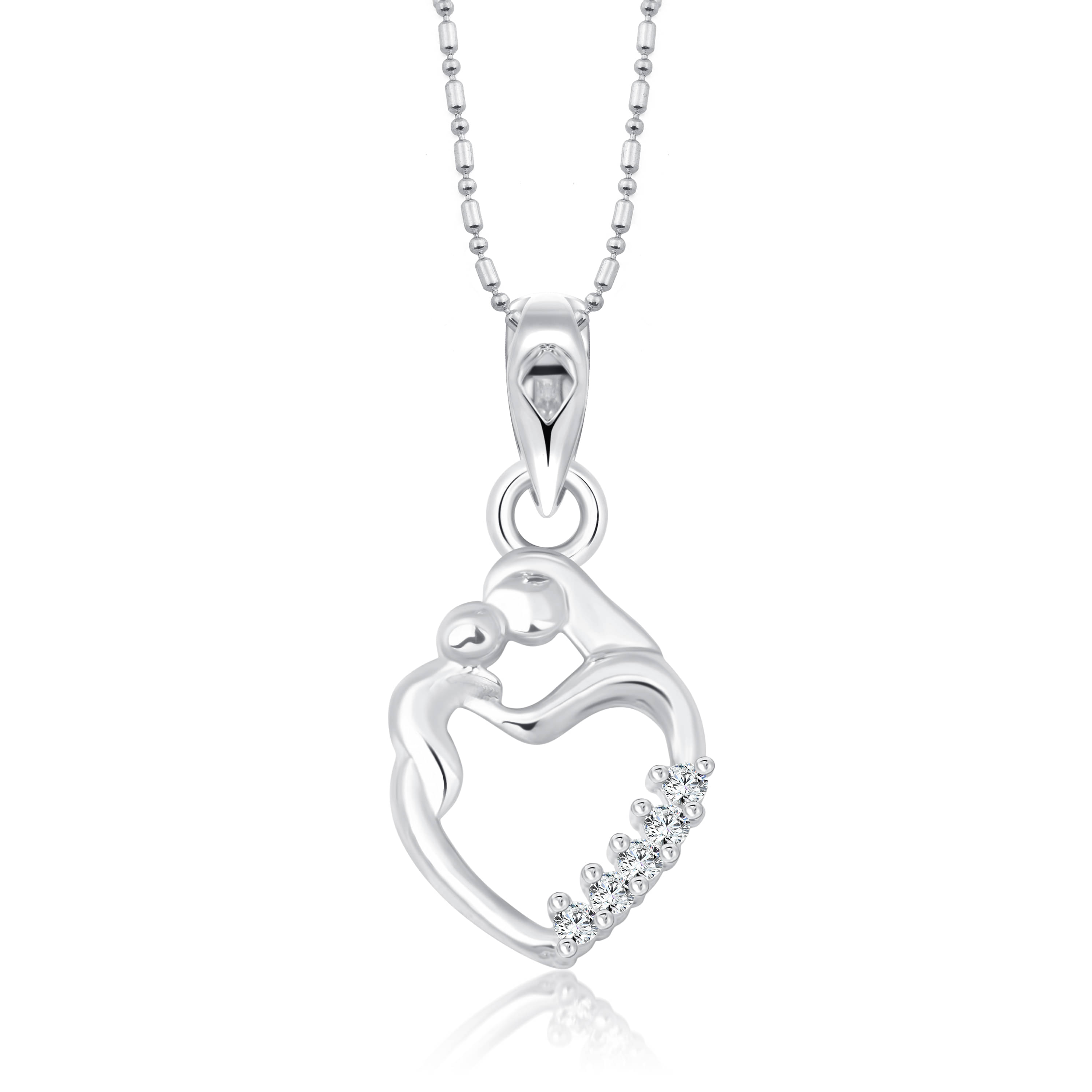     			Valentine Gifts for Girlfriend/Wife :  Vighnaharta  CZ Heart  pendant for Girls Fashion Pendant with Chain Necklace Jewellery for Girls and Women\n-  VFJ1296PR