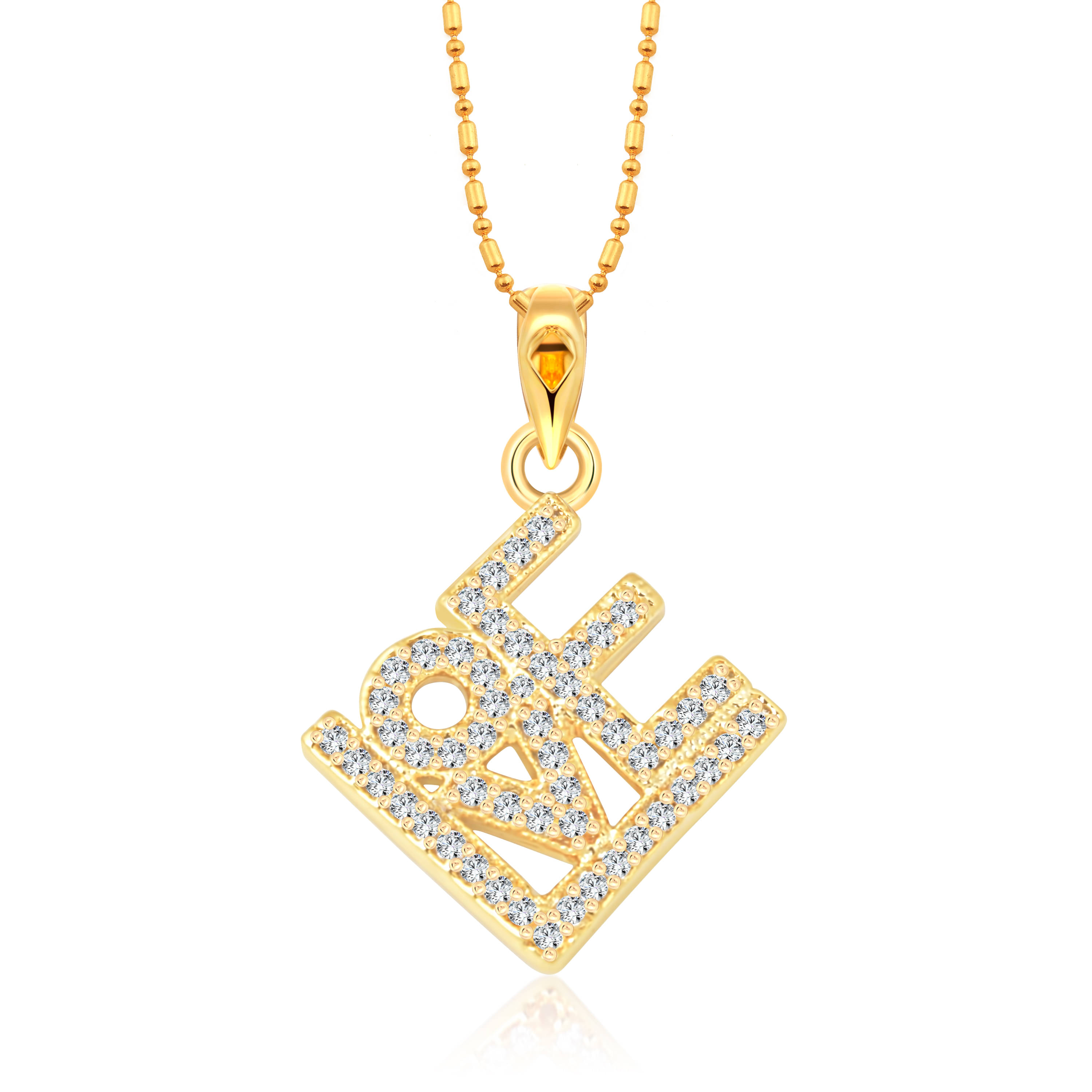     			Vighnaharta Gold Plated and Bella Beauty Love Heart Charm Pendant with chain for Women and girls-  VFJ1300PG