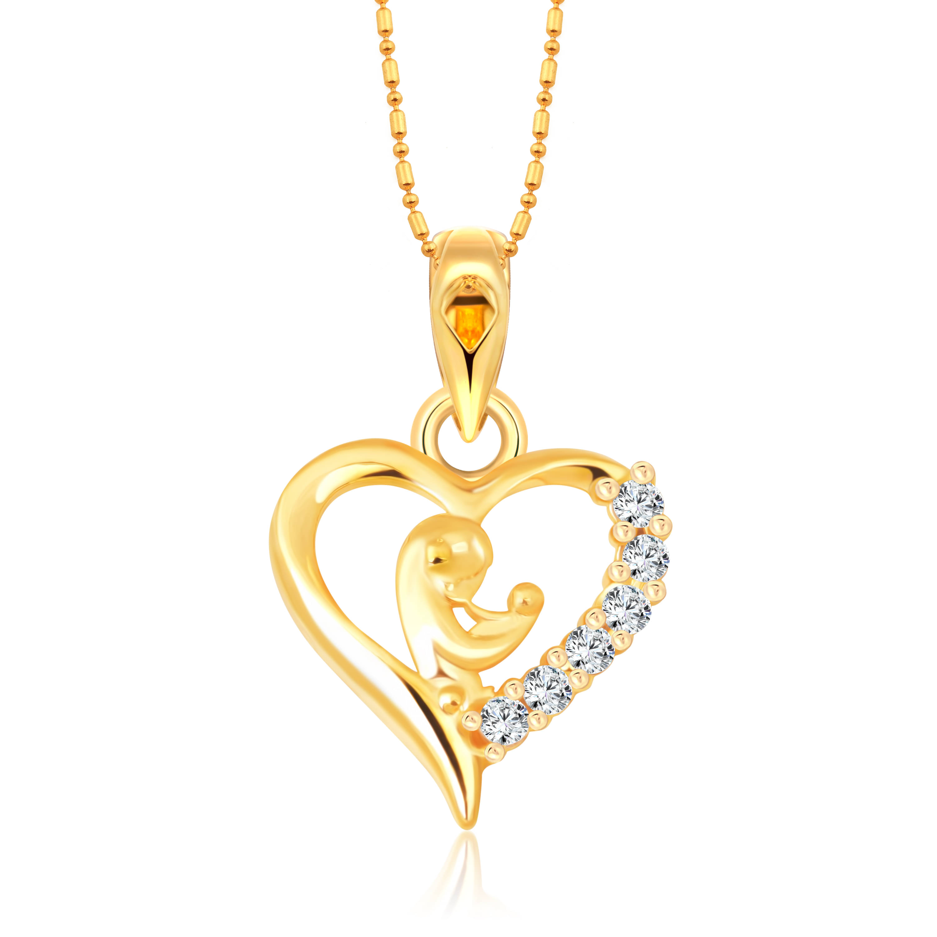 Vighnaharta Love Engraved Crystal Joining Heart Pendants with chain for Girls and women- VFJ1308PG Vighnaharta Love Engraved Crystal Joining Heart Pendants with chain for Girls and women- VFJ1308PG