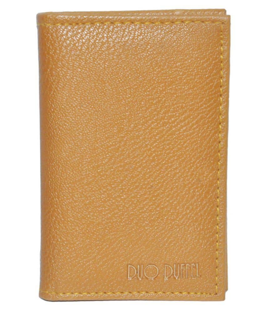 DUO DUFFEL Slim Tan Leatherette Credit Card Holder - Handbags | Buy online on ZillyBuy