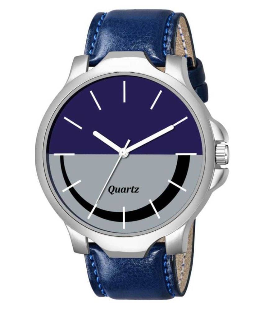     			EMPERO - Blue Leather Analog Men's Watch