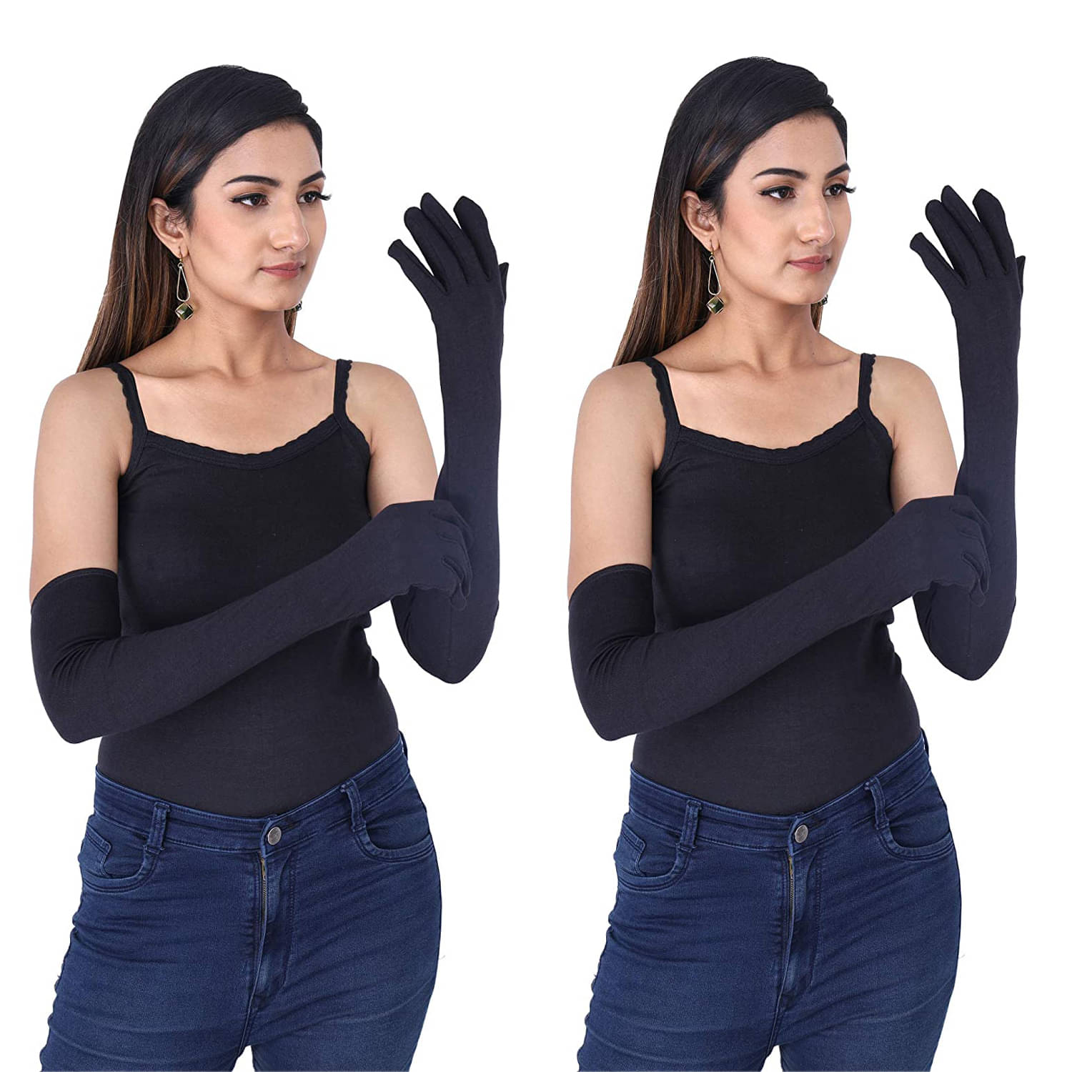 HF LUMEN Unisex Skin Black Full Cotton Gloves Protect Skin From Sun/Dust/Pollution (Pack Of 2 Pair) HF LUMEN Unisex Skin Black Full Cotton Gloves Protect Skin From Sun/Dust/Pollution (Pack Of 2 Pair)