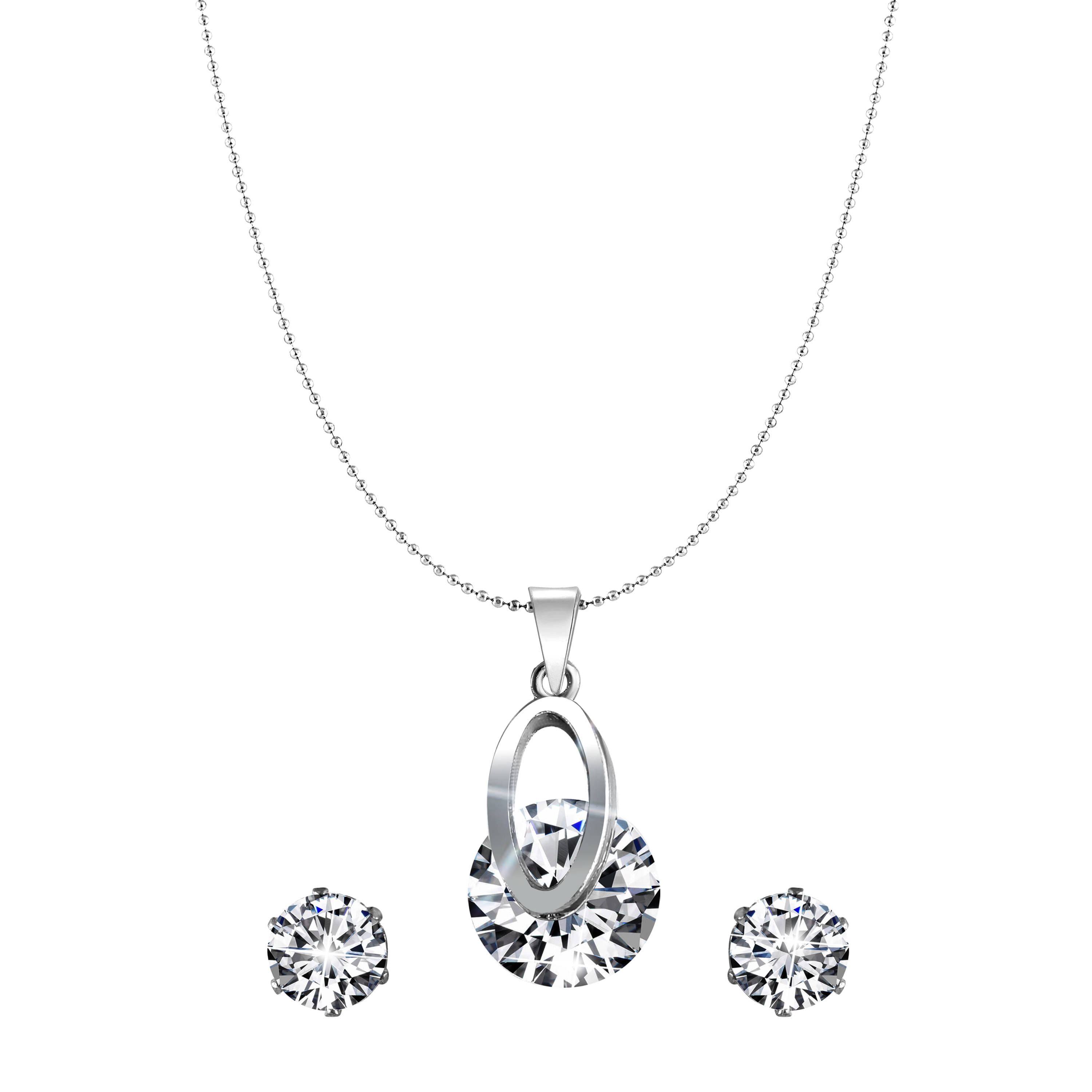     			Vighnaharta White Jasmine Solitaire CZ Rhodium Plated Alloy Pendant set for Women and Girls