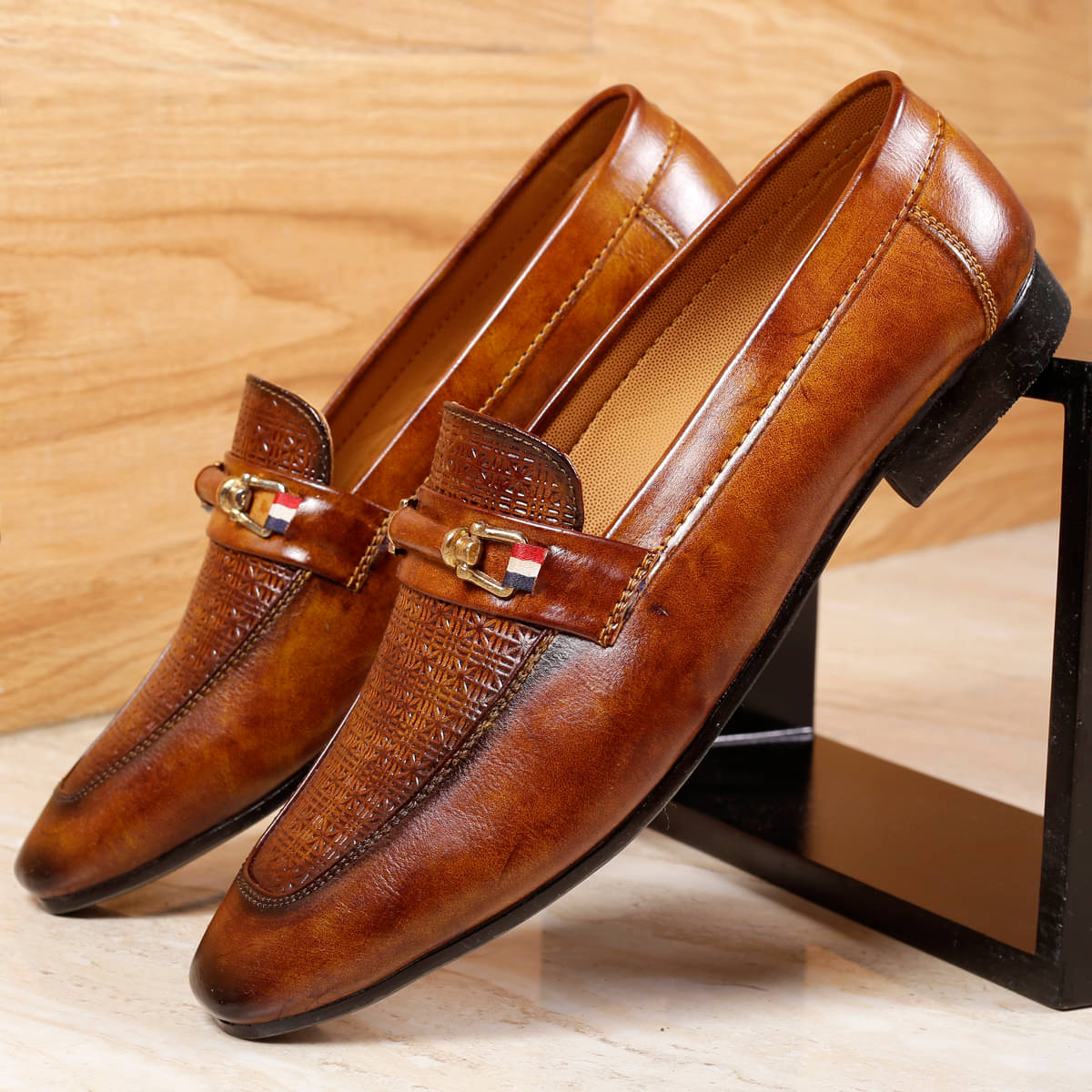    			YUVRATO BAXI Tan Loafers