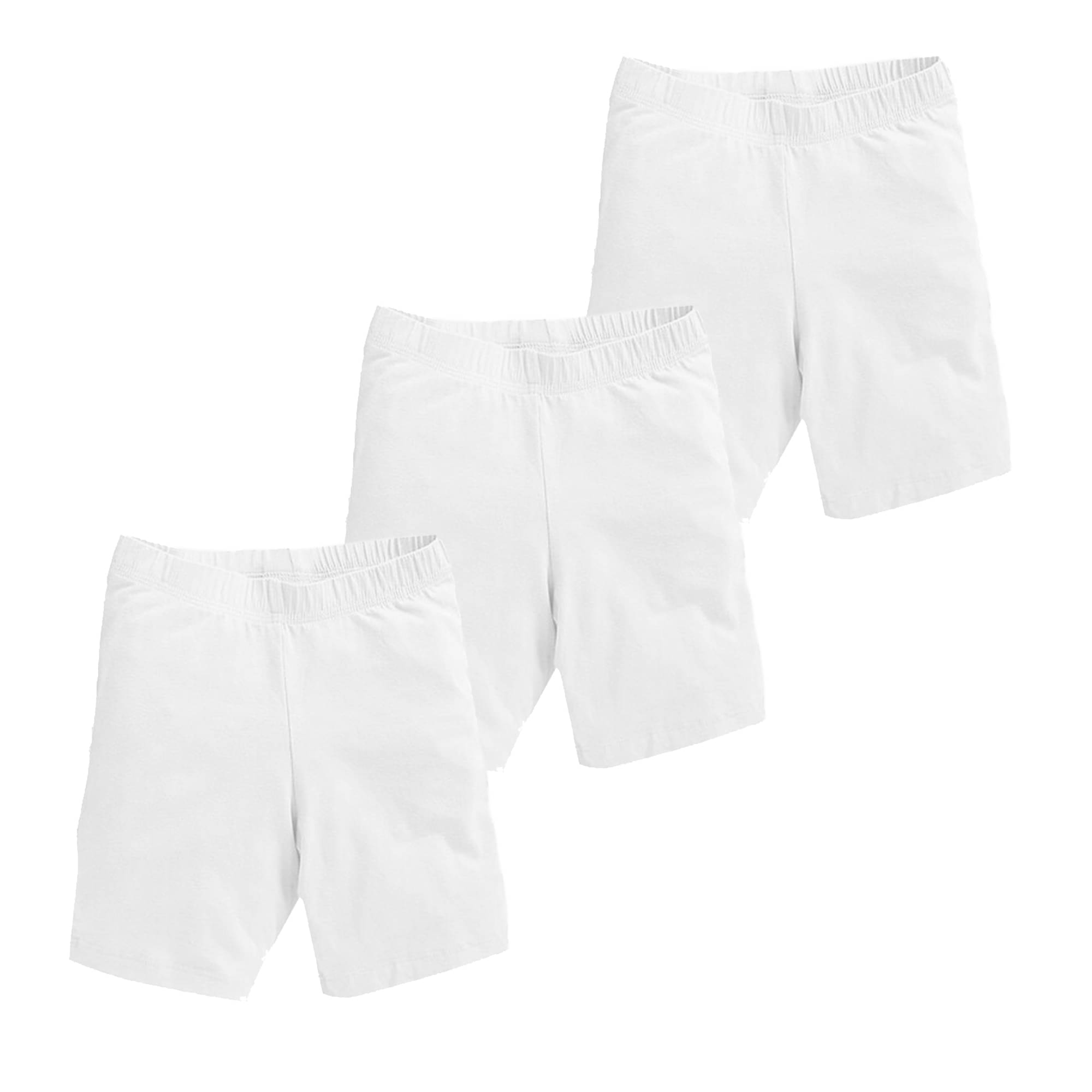     			Leading Lady Pack of 3 Girls Cotton Cycling Shorts ( White )