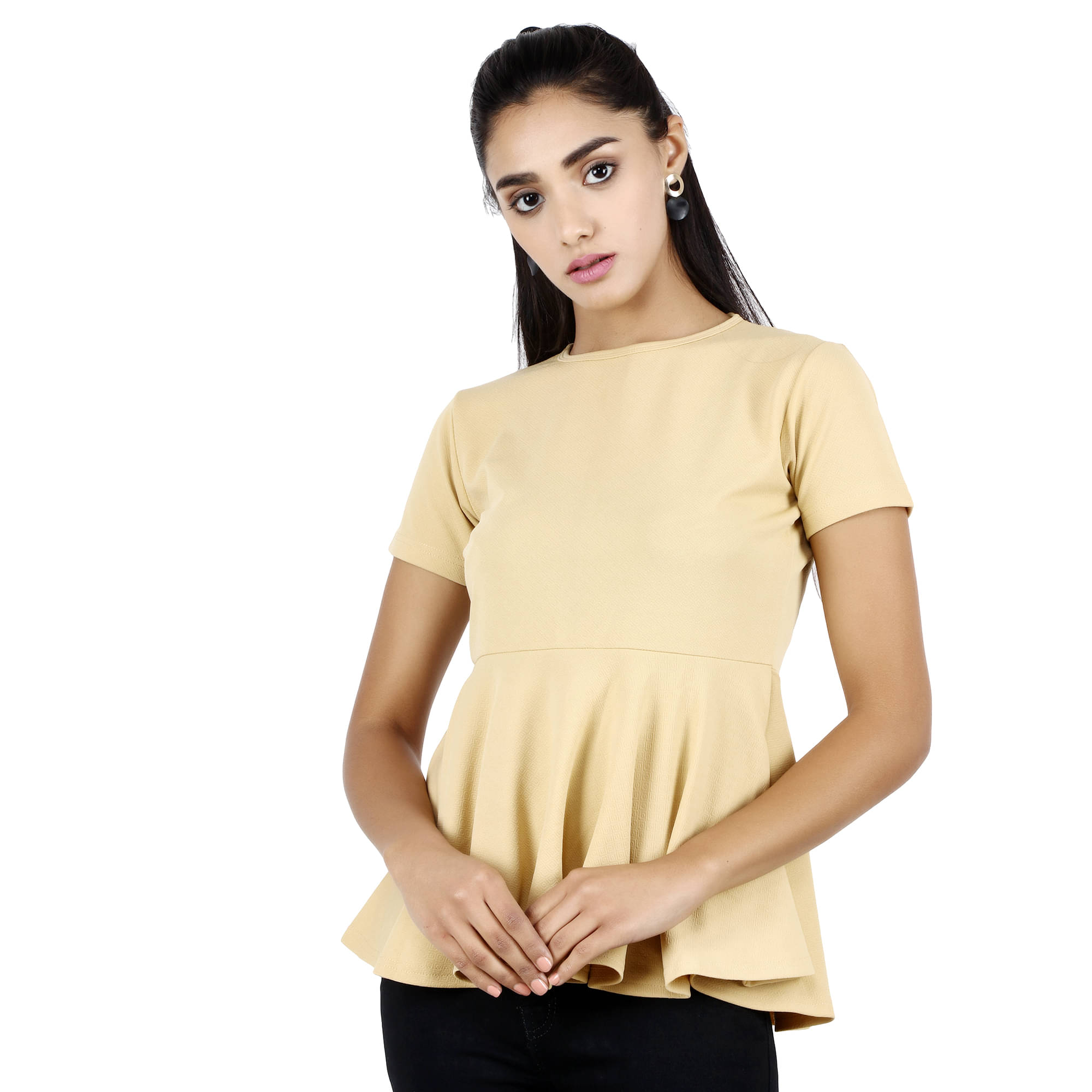 POPWINGS Women's Polyester Regular Top ( Gold ) POPWINGS Women's Polyester Regular Top ( Gold )