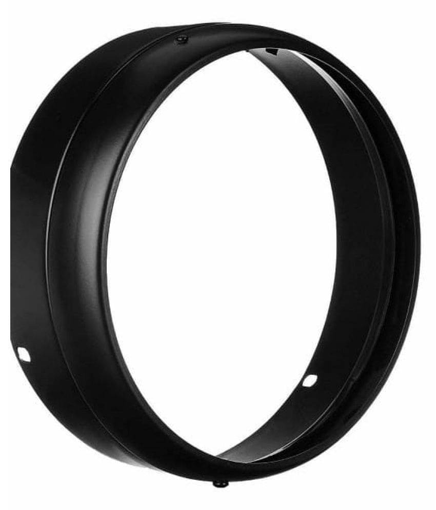     			PURE BIKING Inner & Outer Ring Head Light Grill Black For Royal Enfield  Classic , Electra , Standard