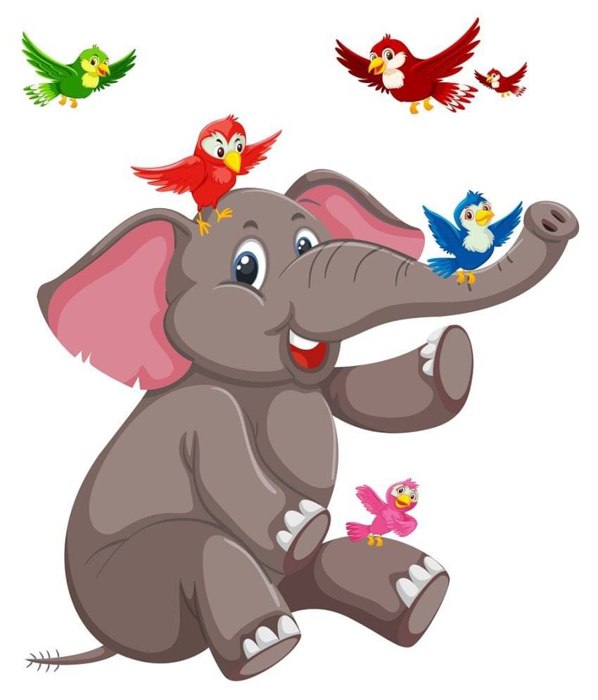     			Wallzone Elephant Sticker ( 50 x 60 cms )