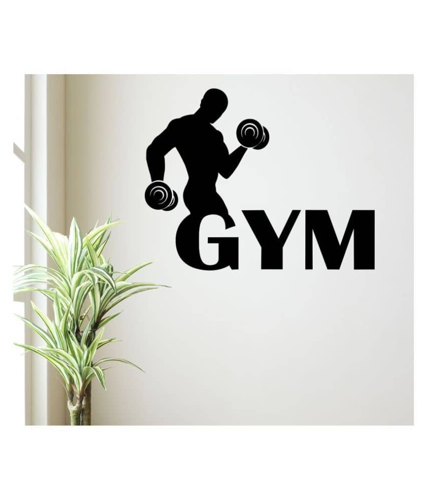 Wallzone Gym Medium Vinyl Wallstickers (80 cm x 65 cm) Sticker ( 80 x 65 cms )