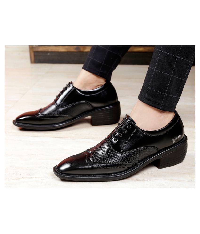     			BXXY Brogue Artificial Leather Black Formal Shoes