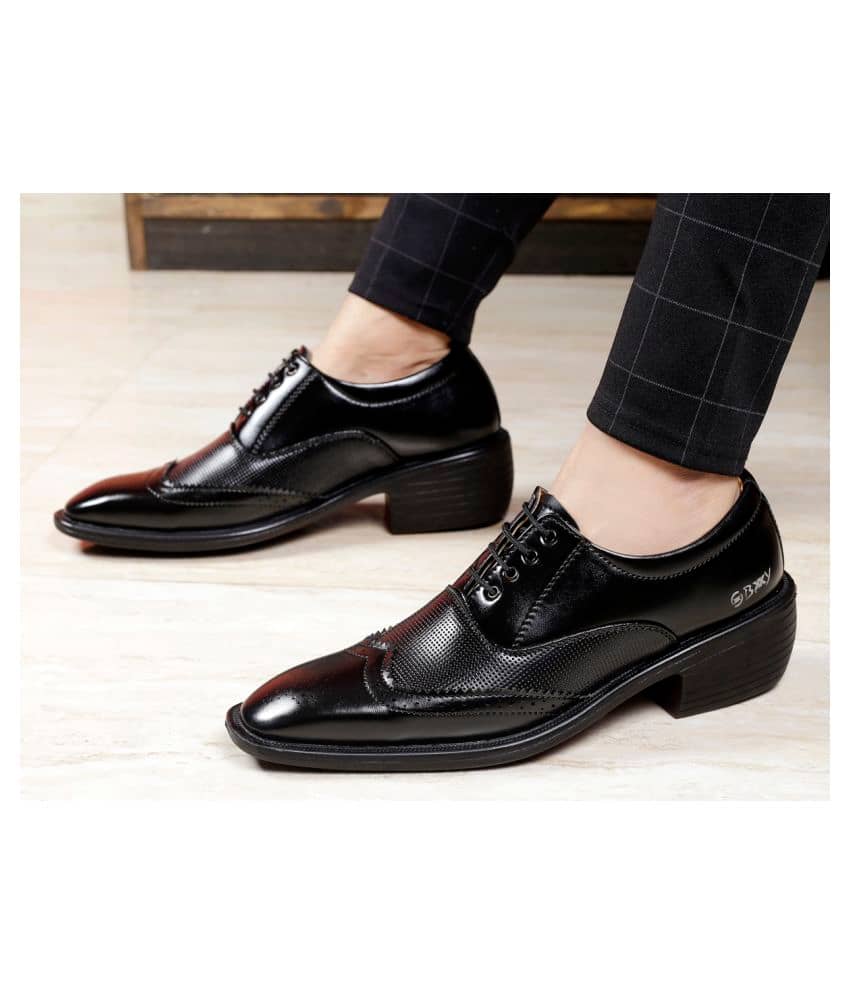 BXXY Brogue Artificial Leather Black Formal Shoes - Formal Shoes | Buy online on ZillyBuy